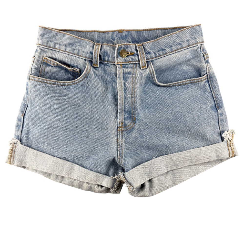 John Galt California High Waisted Denim Shorts Light Wash Button Fly 28 TRUE Y2K